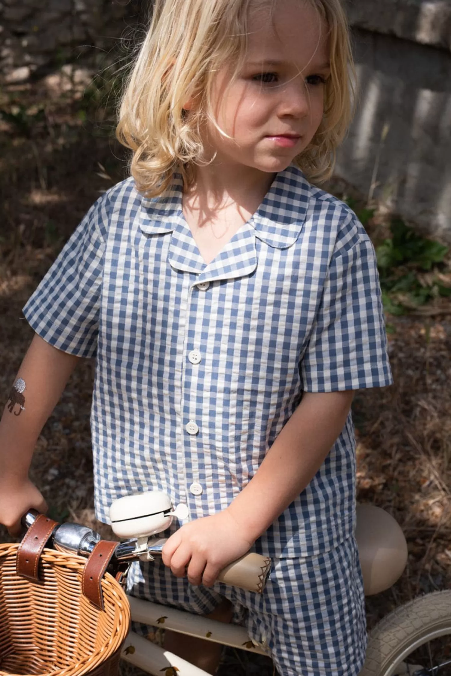 Clearance Konges Sløjd Kim-Shirt Met Korte Mouwen - Captains Blue Check