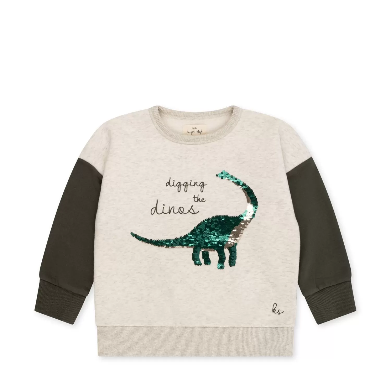 Fashion Konges Sløjd Lou Sweatshirt Met Pailletten - Off White Melange