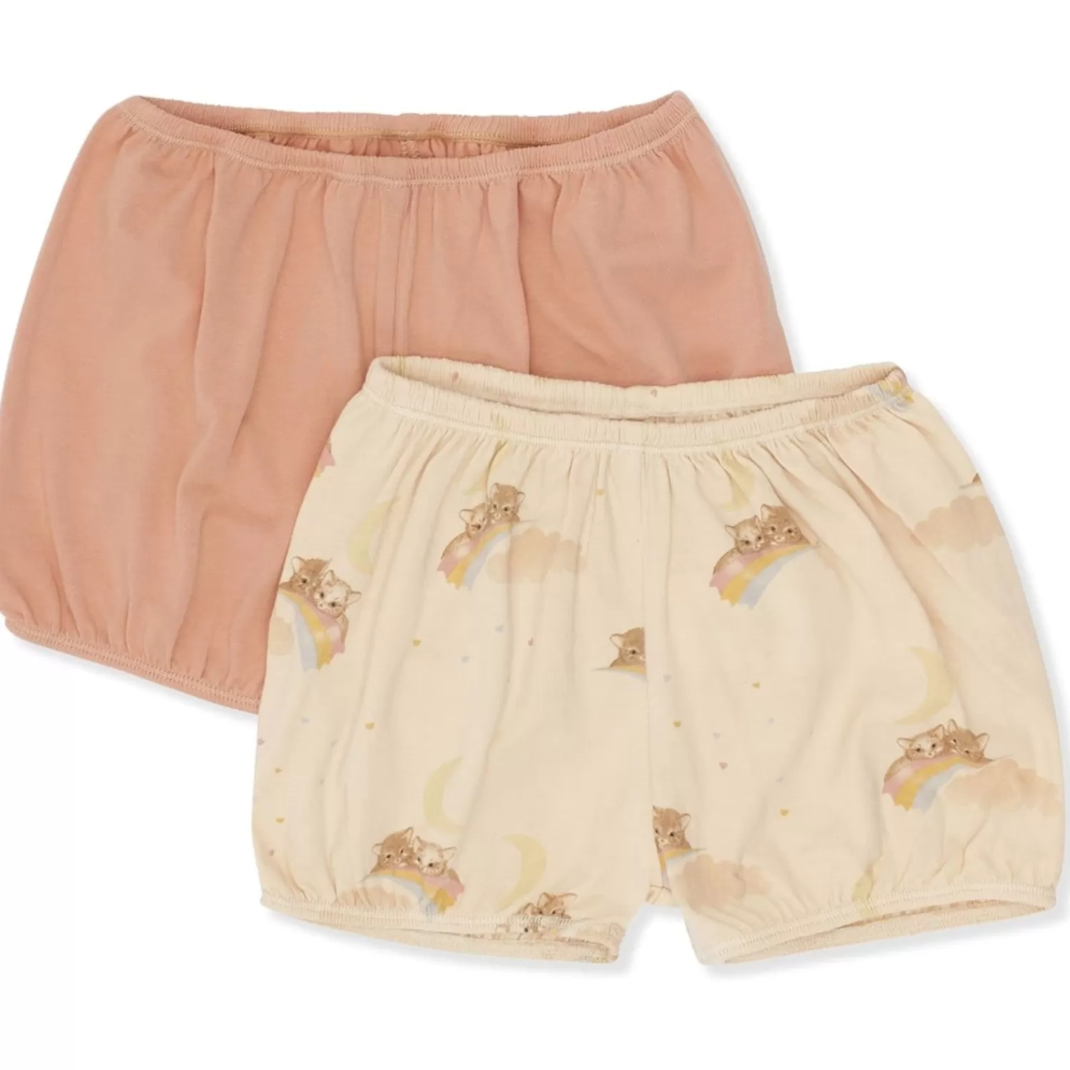 New Konges Sløjd Set Van 2 Basic-Pofbroeken - Rainbow Kitty